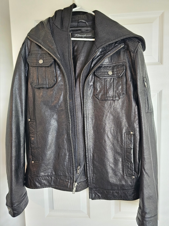 7 Diamonds Other - 7 Diamonds Dark Leather Military Jacket